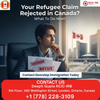 Got a refugee claim refusal in Canada?
Take a breath — this is not the end 🇨🇦There may still be legal options to stay, but timing matters.
The next step you take can change everything.Talk to a licensed immigration professional and get clear answers — not guesswork.📞 Ready to take the next step? We’re here to help—today and into the New Year.📌 Connect with Doorstep Immigration
👩‍💼 Deepti Gupta, RCIC-IRB
📍  6th Floor, 380 Wellington Street, London, Ontario, Canada
📞 +1 (778) 228-3109
🌐  doorstepimmigration.ca#RefugeeClaim #RefugeeClaimRefused #CanadaImmigration #ImmigrationHelp #NotTheEnd #KnowYourRights #ImmigrationSupport #CanadaLife #ImmigrationJourney #DreamsComeTrue #DoorstepImmigration #RCIC #londonontario  #CanadaLife #PermanentResident #NewBeginnings
