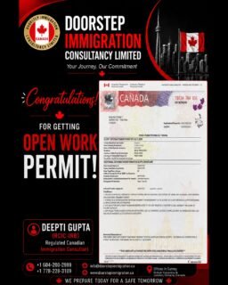 🎉 Congratulations on Your Open Work Permit! 🇨🇦Another important milestone achieved on the journey to building a future in Canada.At Doorstep Immigration Consultancy Limited, we understand that every immigration case is unique. From understanding your situation to preparing and presenting your application, the right guidance can make a meaningful difference.👩‍💼 Deepti Gupta (RCIC-IRB)
Regulated Canadian Immigration Consultant📍 Offices in Surrey, British Columbia & London, Ontario, Canada
📞 +1 604-200-2999 | +1 778-228-3109
📧 info@doorstepimmigration.ca
🌐 www.doorstepimmigration.caYour Journey, Our Commitment.
🍁 We Prepare Today for a Safe Tomorrow.#OpenWorkPermit #CanadaImmigration #WorkPermitCanada #CanadianImmigration #ImmigrationConsultant #RCIC #SurreyBC #BritishColumbia #CanadaWorkPermit #DoorstepImmigration #ImmigrationCanada #CanadaVisa #workincanada